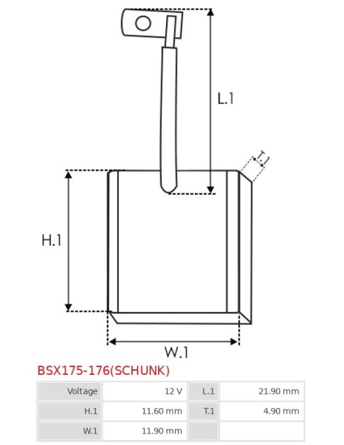 Indítómotorok keféi - BSX175-176(SCHUNK)