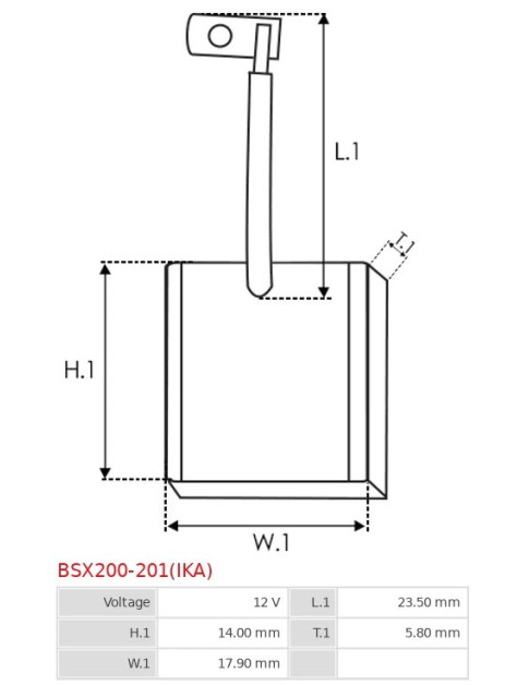 Indítómotorok keféi - BSX200-201(IKA)