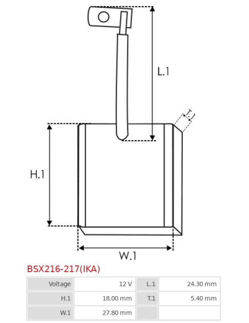 Indítómotorok keféi - BSX216-217(IKA)