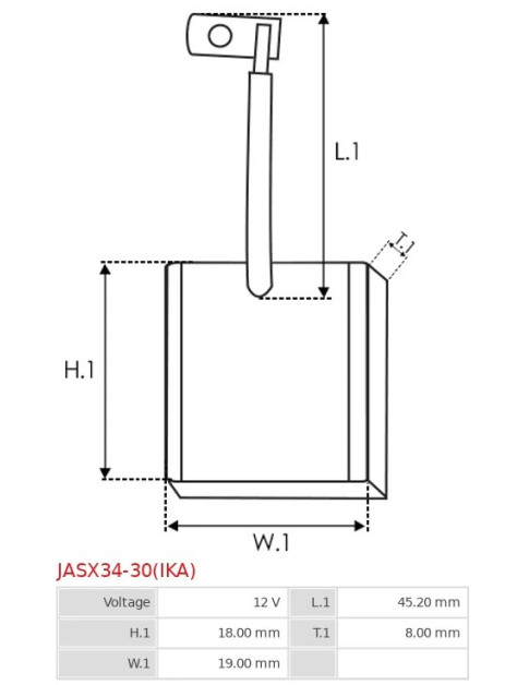 Indítómotorok keféi - JASX34-30(IKA)