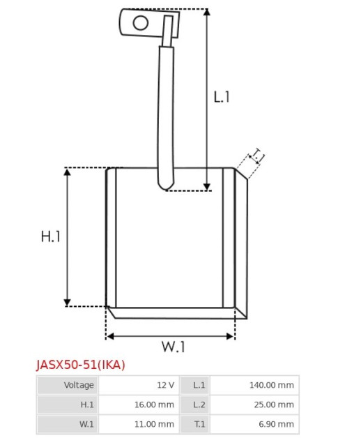 Indítómotorok keféi - JASX50-51(IKA)