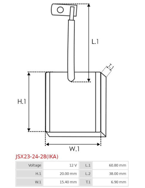 Indítómotorok keféi - JSX23-24-28(IKA)