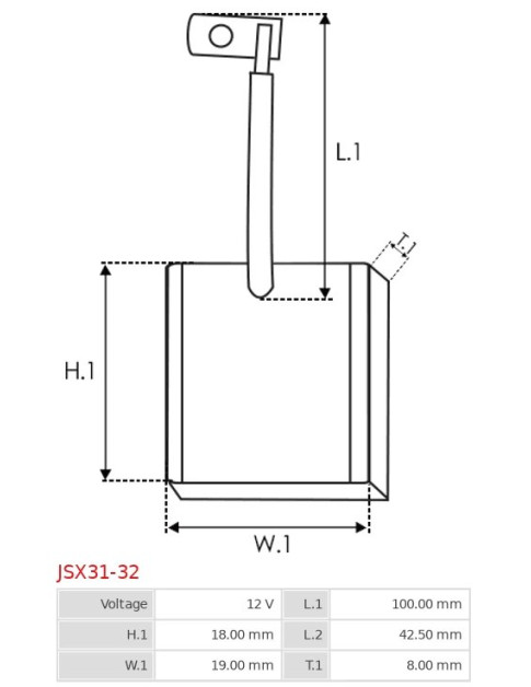 Indítómotorok keféi - JSX31-32