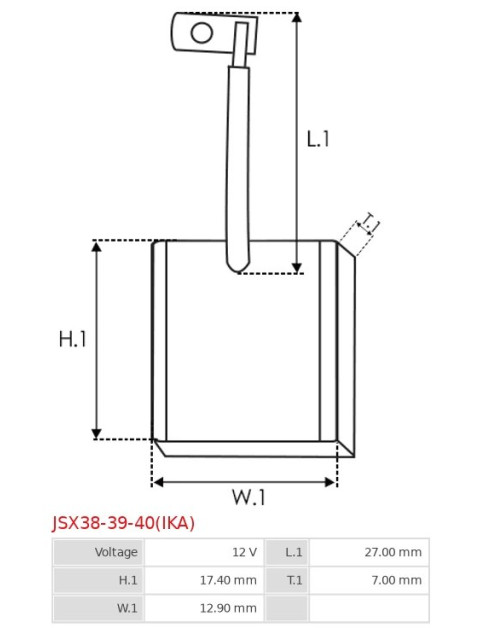 Indítómotorok keféi - JSX38-39-40(IKA)