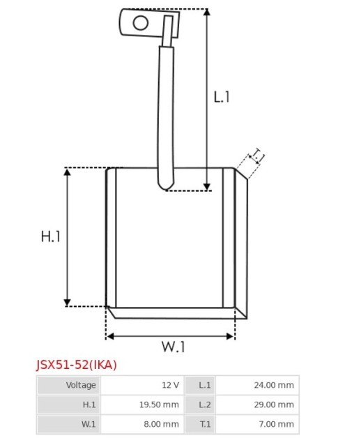 Indítómotorok keféi - JSX51-52(IKA)