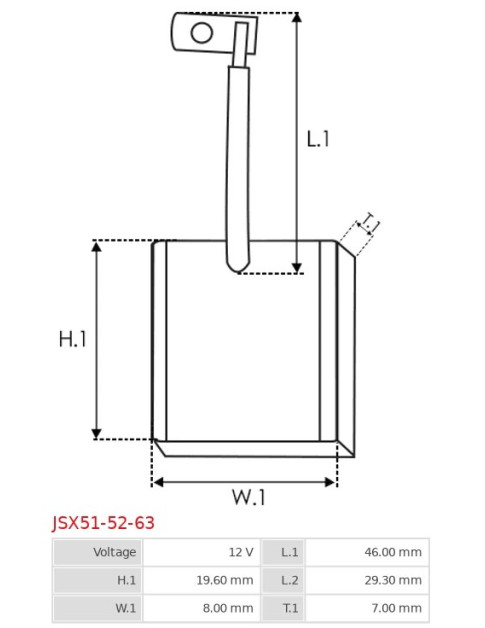 Indítómotorok keféi - JSX51-52-63