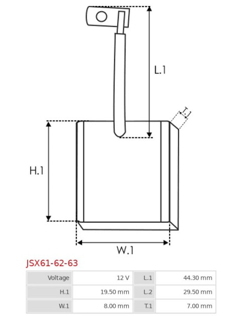 Indítómotorok keféi - JSX61-62-63