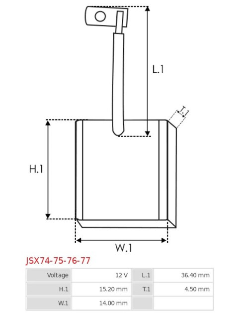 Indítómotorok keféi - JSX74-75-76-77