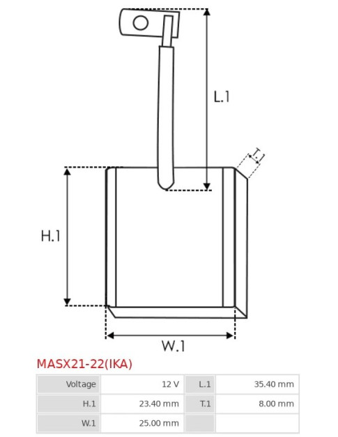 Indítómotorok keféi - MASX21-22(IKA)