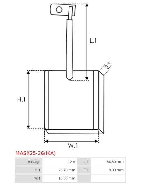 Indítómotorok keféi - MASX25-26(IKA)