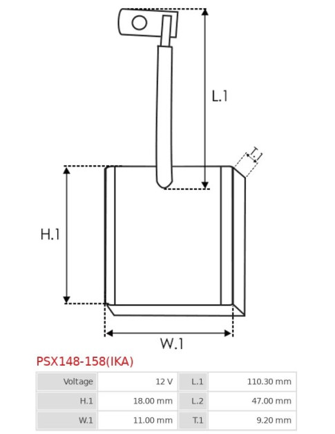 Indítómotorok keféi - PSX148-158(IKA)