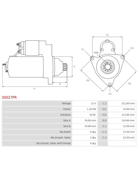 Indítómotor - S0027PR