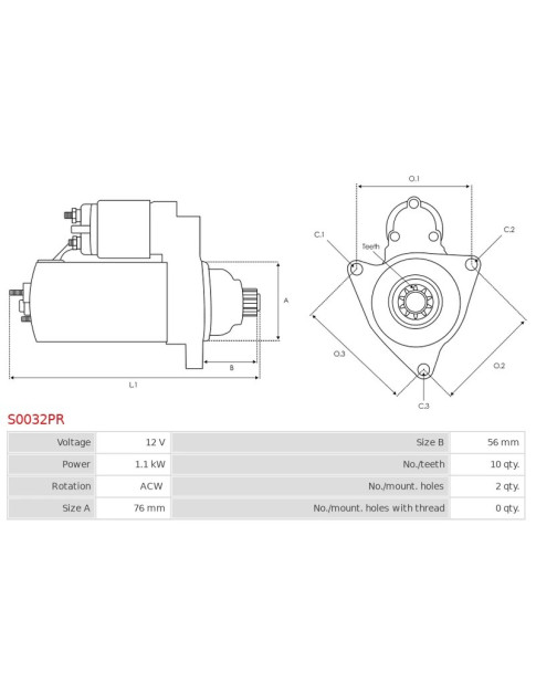 Indítómotor - S0032PR