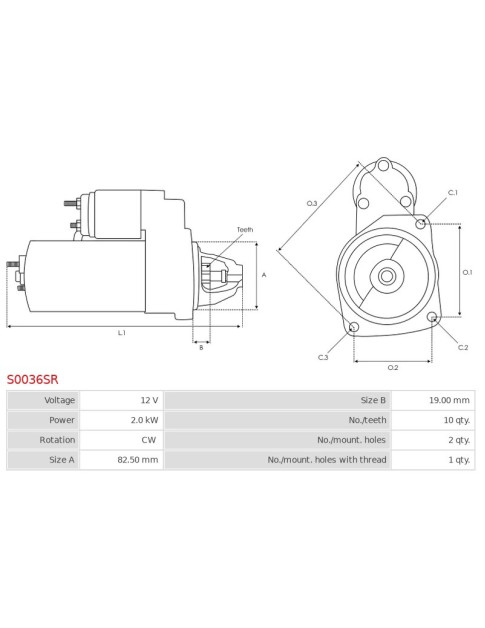 Indítómotor - S0036SR