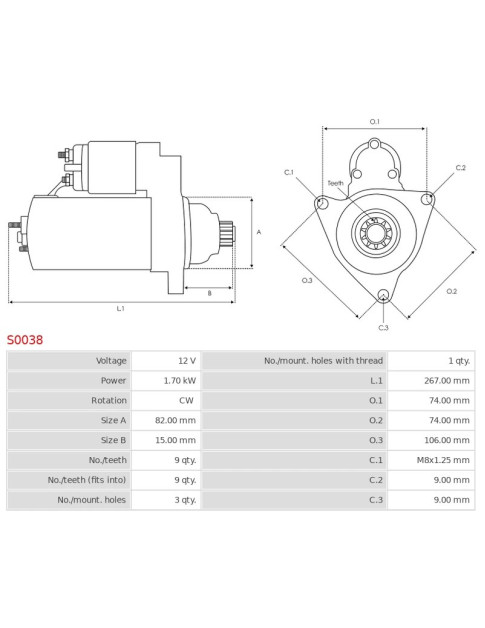 Indítómotor - S0038