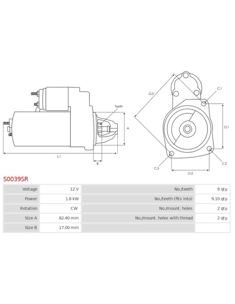 Indítómotor - S0039SR