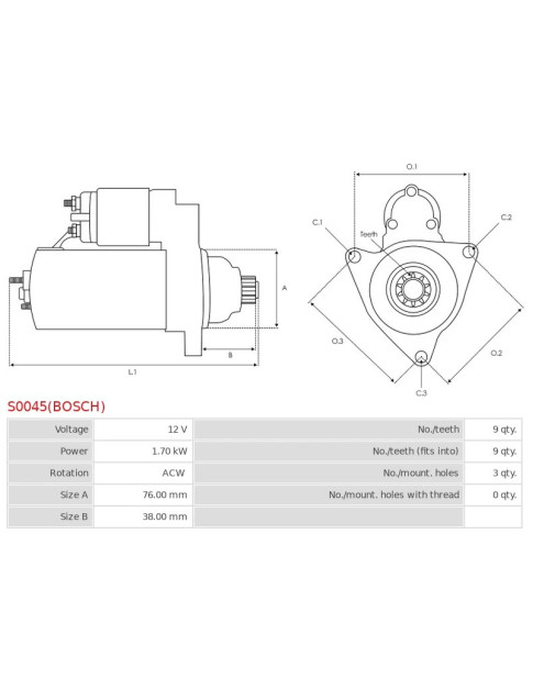 Indítómotor - S0045(BOSCH)