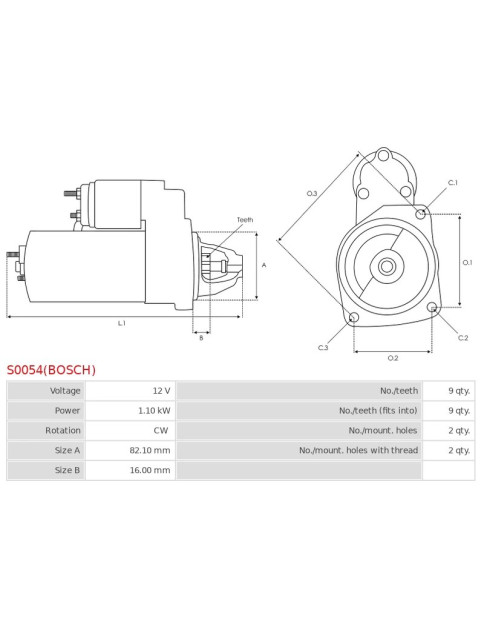 Indítómotor - S0054(BOSCH)