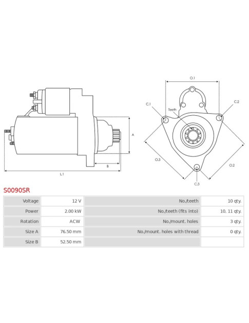 Indítómotor - S0090SR