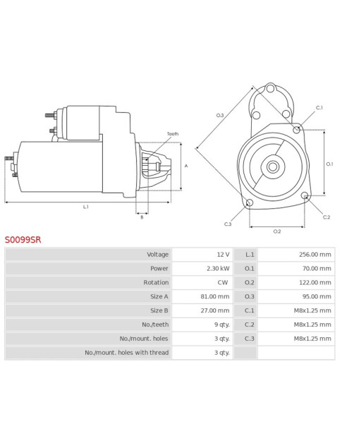 Indítómotor - S0099SR