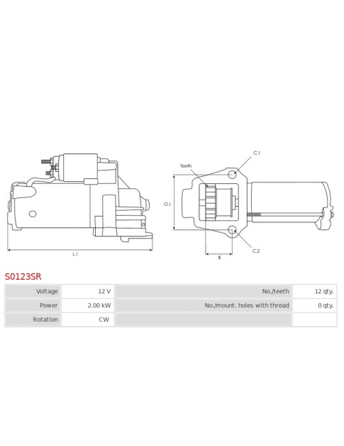 Indítómotor - S0123SR