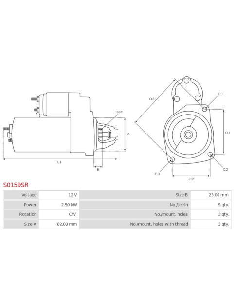 Indítómotor - S0159SR