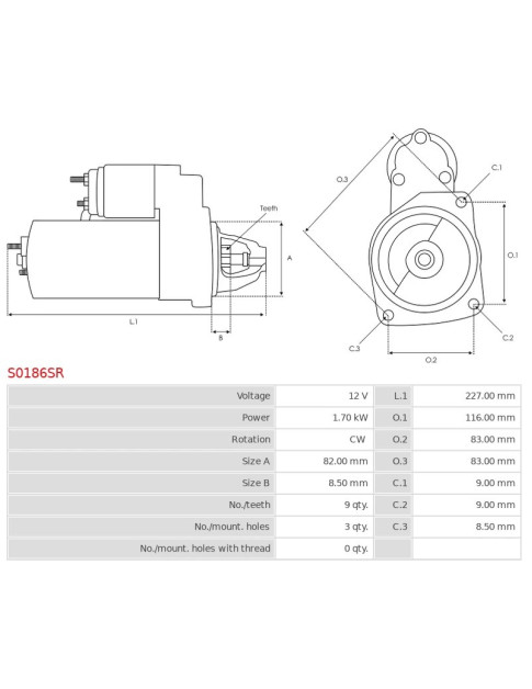 Indítómotor - S0186SR