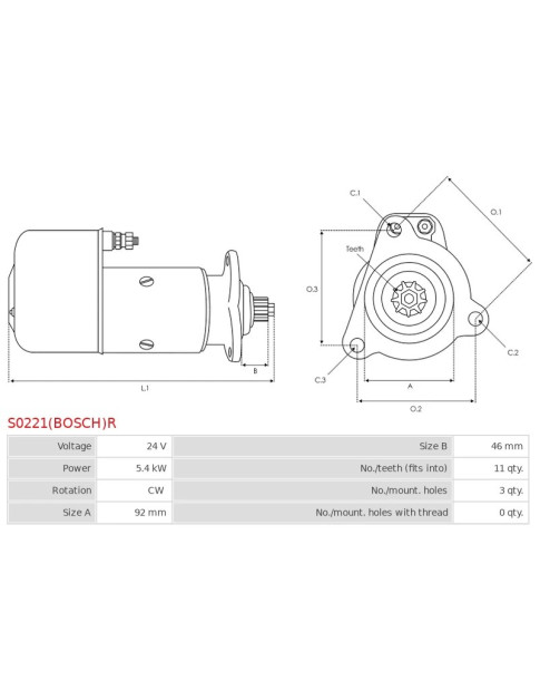 Indítómotor - S0221(BOSCH)R