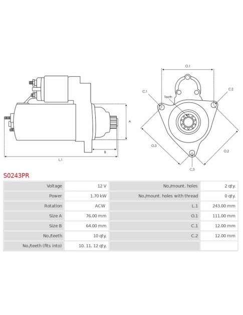 Indítómotor - S0243PR