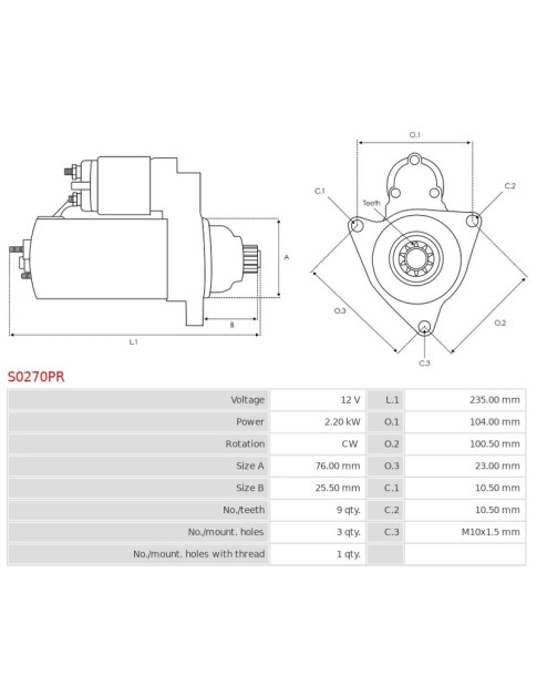 Indítómotor - S0270PR