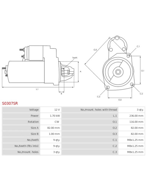 Indítómotor - S0307SR