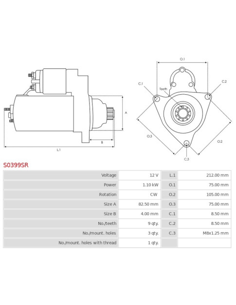 Indítómotor - S0399SR