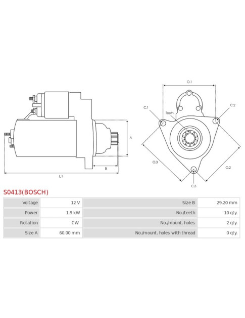 Indítómotor - S0413(BOSCH)