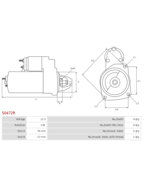 Indítómotor - S0472R