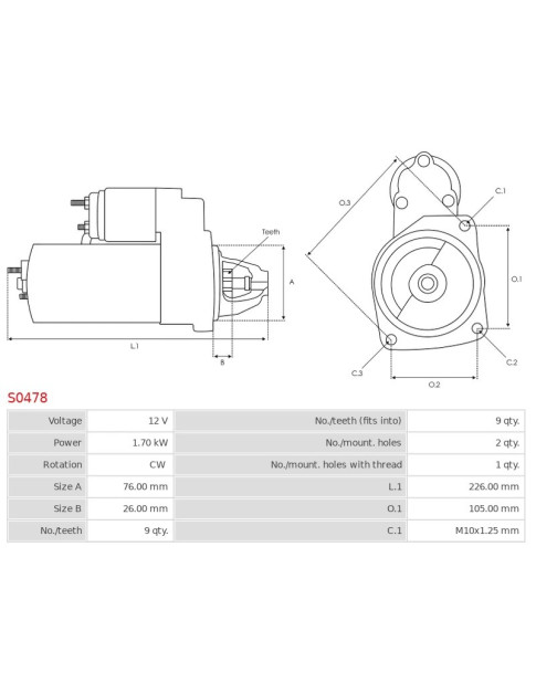 Indítómotor - S0478