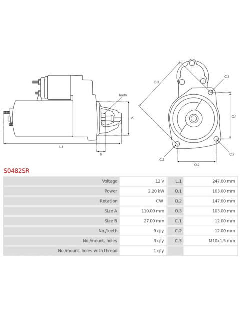 Indítómotor - S0482SR