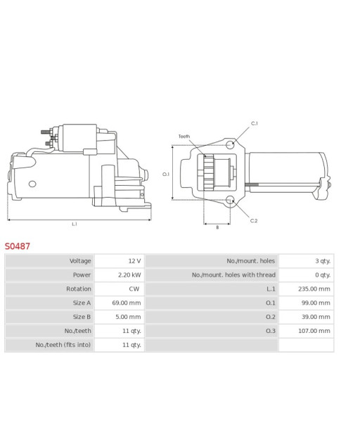 Indítómotor - S0487