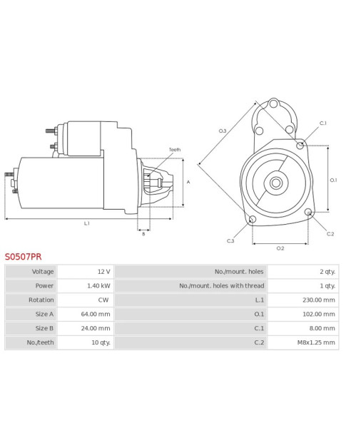 Indítómotor - S0507PR