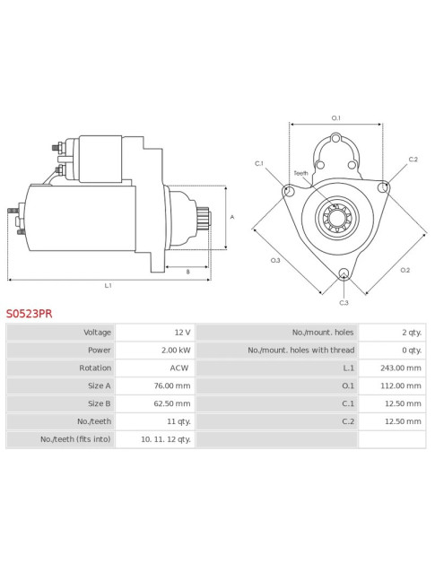 Indítómotor - S0523PR