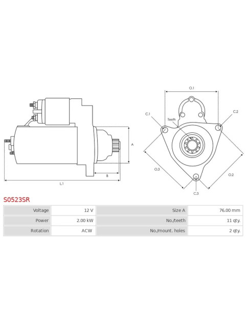 Indítómotor - S0523SR