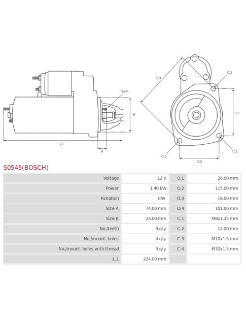 Indítómotor - S0545(BOSCH)