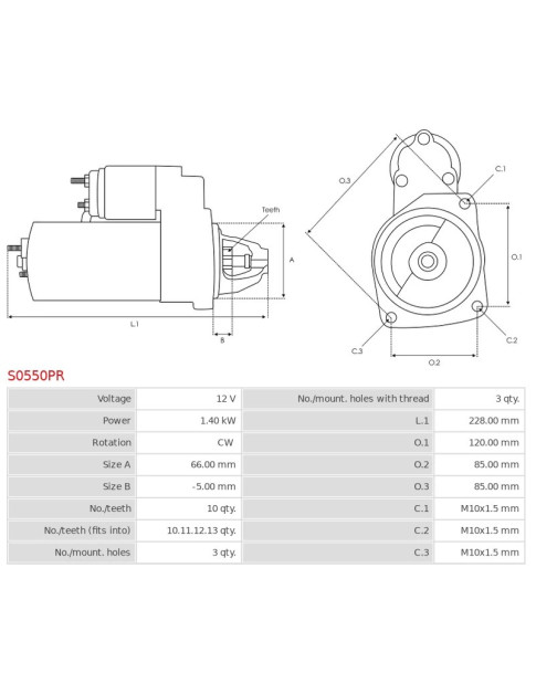 Indítómotor - S0550PR