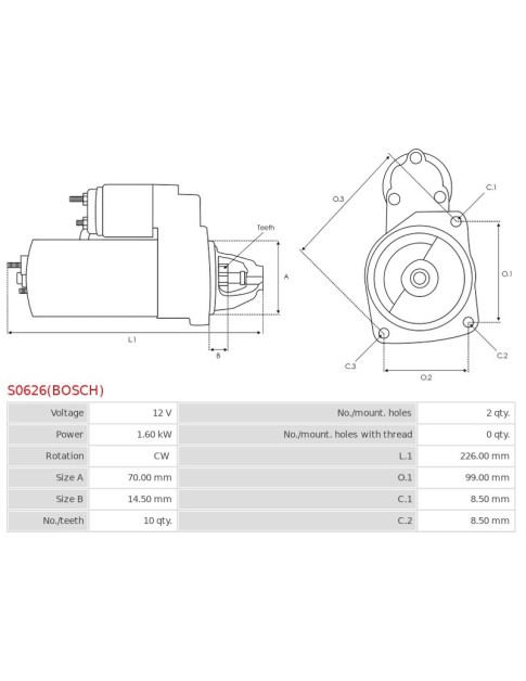 Indítómotor - S0626(BOSCH)