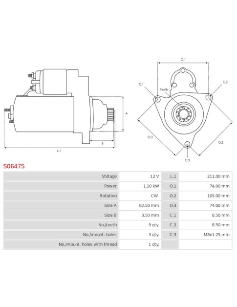 Indítómotor - S0647S