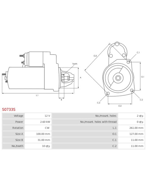 Indítómotor - S0733S