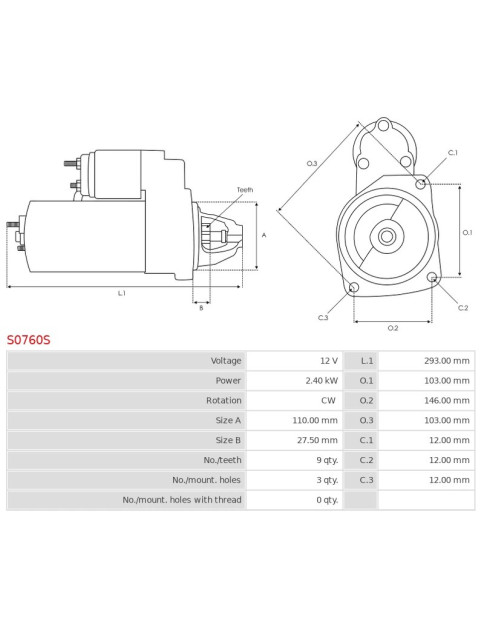 Indítómotor - S0760S