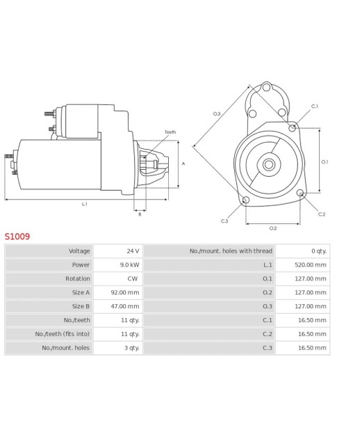Indítómotor - S1009
