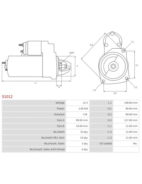 Indítómotor - S1012
