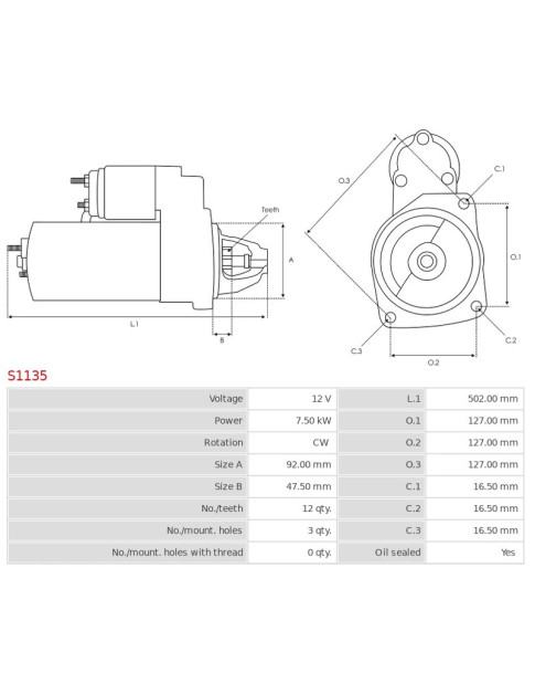 Indítómotor - S1135