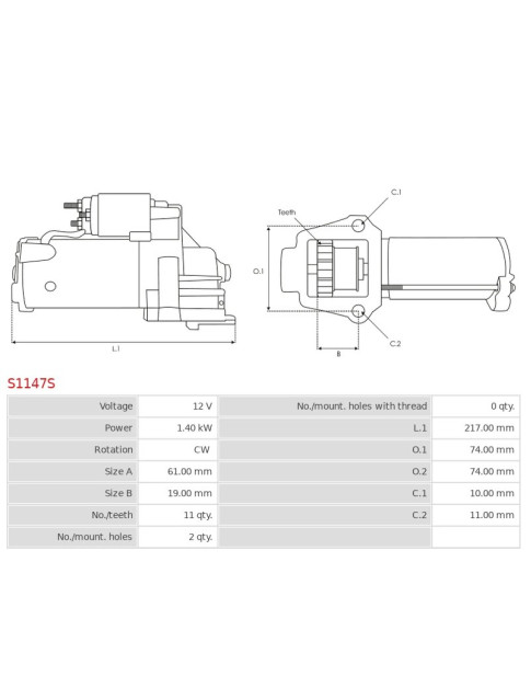 Indítómotor - S1147S